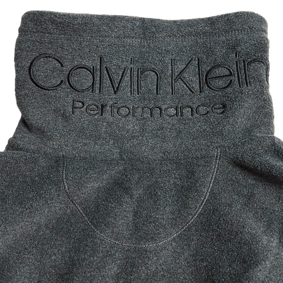 Calvin Klein Performance Women’s Fleece Vest Gray Large Zip Front High Collar - Picture 5 of 10